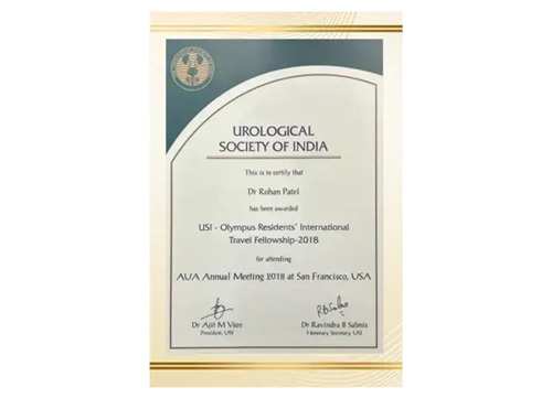 Dr. Rohan Patel, Urologic Society of India certified urologist in Ahmedabad