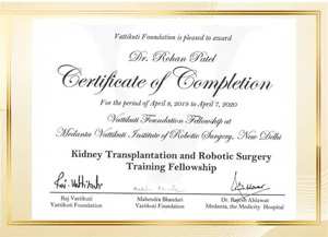 Dr. Rohan Patel, Robotic Surgery Training Fellowship certified urologist in Ahmedabad